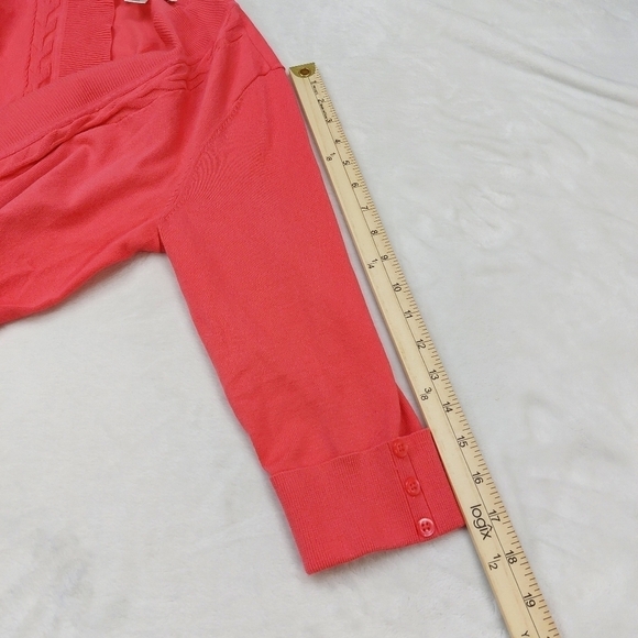 CHRISTOPHER & BANKS WOMENS PINK OPEN FRONT KNIT RAYON BLEND CARDIGAN SIZE SMALL - Picture 4 of 8